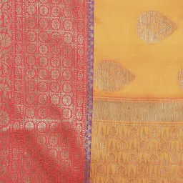 Banarasi Silk Works Orange Woven Saree With Unstitched Blouse image 5