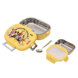 Jaypee Missteel Mickey And Friends Airtight Leak Proof Tiffin Box 650 ml Yellow Lunch Box Kids image 2