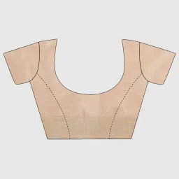 Banarasi Silk Works Cream Silk Woven Saree With Unstitched Blouse image 3