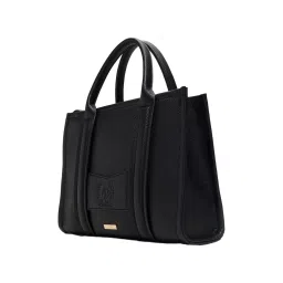 ALDO Black Textured Small Satchel Handbag image 2