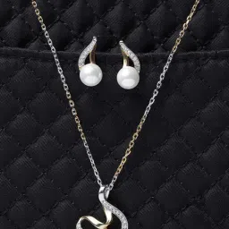 Clara 92.5 Sterling Silver Gold-Plated Swiss Zirconia Asuka Pendant Set-picture-44