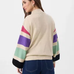 The Souled Store Multicolored Printed Sweater image 2