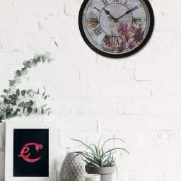 eCraftIndia Designer Round Analog Black Wall Clock-picture-23
