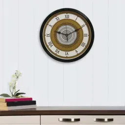 eCraftIndia Designer Round Analog Black Wall Clock-picture-21