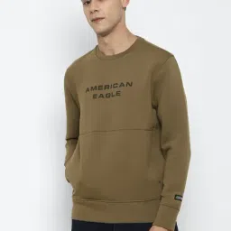 American Eagle Brown Regular Fit Logo Printed Sweatshirt-image-25