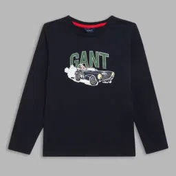 GANT Navy Printed Full Sleeves T-Shirt-picture-21