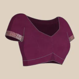 KSUT Purple Silk Woven Saree With Unstitched Blouse image 3