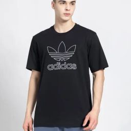 Adidas Originals Black Regular Fit Cotton Ultimate Trefoil T-Shirt-picture-49