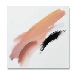 Nestroots Dynamic Black and White Brushstroke White Frame Solid Canvas Wall Painting image 2