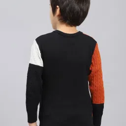 Monte Carlo Boys Rust & Black Wool Blend Self Sweater image 2