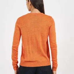 Styli Orange Plain Sweater image 2