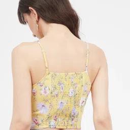 Kibo Yellow Georgette Print Tops image 2