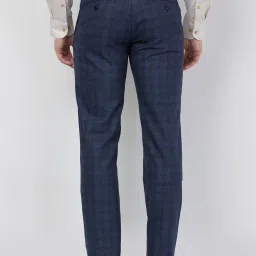 Raymond Blue Slim Fit Checks Trousers image 2