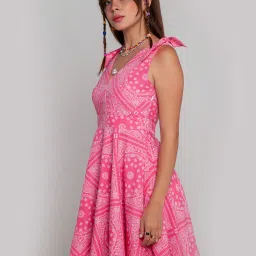 zink london zink Z Pink Printed Skater Dress image 3