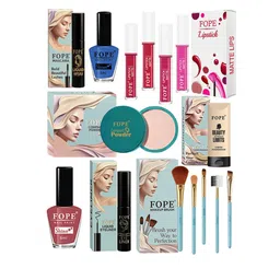 FOPE Set Of 15 Lipstick, Eyeliner, Compact Powder, Foundation Nail Polish & Makeup Brushes image 2