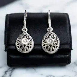 Rihi by P.C. Chandra Jewellers 925 Sterling Silver Teardrop Motif Drop Earrings-picture-13