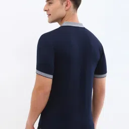 Allen Solly Navy Cotton Regular Fit Polo T-Shirt image 2