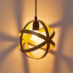 Home4U 'Oralee' Golden Mild Steel Hanging Lamp - Set of 1 image 1