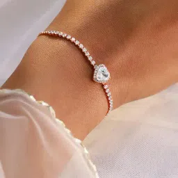 Rubans Rose Gold Heart-Cut Cubic Zirconia Classic Bracelet image 3