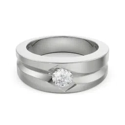 EMORI White Gold Noel Solitaire Ring for Men image 2