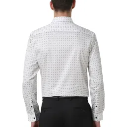 Peter England White Cotton Regular Fit Printed Shirt image 2