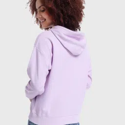 Bewakoof Lavender Graphic Print Hoodie image 2