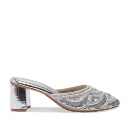 Eridani Women's Oviya Silver Mule Shoes image 2