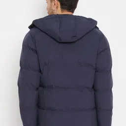 Duke Navy Regular Fit Quilted Hooded Jacket image 2