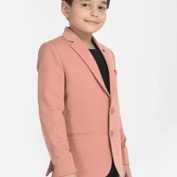 Crimsoune Club Kids Pink Solid Full Sleeves Blazer image 3