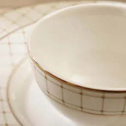 Pure Home and Living White Ceramic Criss Cross Detail Small Bowls (300ml) - Set of 2 image 2