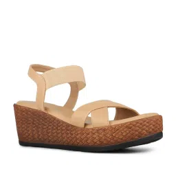 Inc.5 Women's Beige Ankle Strap Wedges image 2