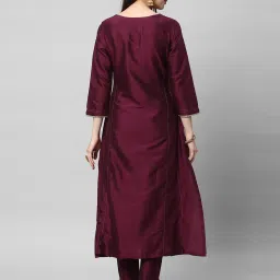 Kami Kubi Purple Embellished A Line Kurta image 2