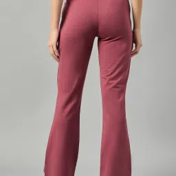 FEMEA Purple Elastane Solid Trackpants image 2