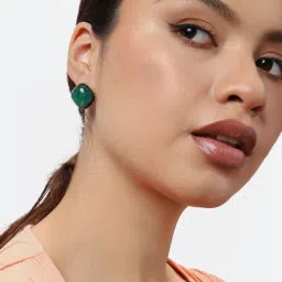 Sohi Gold Plated Party Designer Stone Stud Earrings image 2