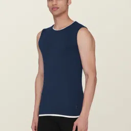 XYXX Navy High Moisture Absorbing Gym Vest image 3