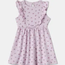 R&B Kids Lilac Printed Regular Fit Dress-picture-21