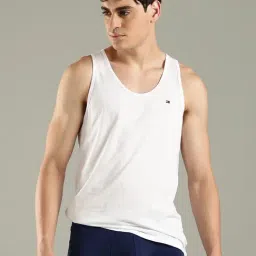 Tommy Hilfiger White Cotton Regular Fit Vest-picture-29