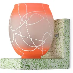 1ST TIME Orange & Green Textured Wood Contemporary Abstract Shaped Shaped Wall Lamp-picture-29