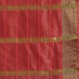 Blissta Blue Cotton Silk Chequered Saree With Unstitched Blouse image 4