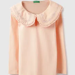 United Colors of Benetton Girls Pink Pure Cotton Embroidered Tshirt-image-30