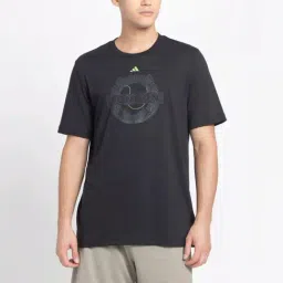 Adidas Black Regular Fit Printed Sports T-Shirt-image-61