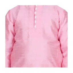 SG Yuvraj Kids Pink & White Textured Pattern Full Sleeves Kurta Set image 5