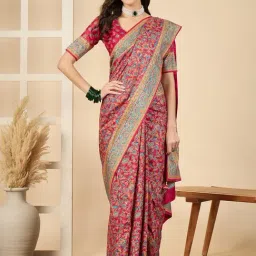 Saree Mall Pink Silk Self Saree with Blouse Piece-picture-16