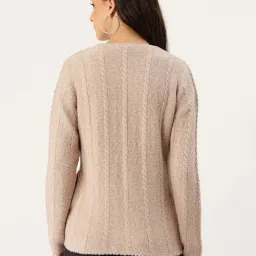 Apsley Beige Regular Fit Embroidered Cardigan image 2