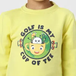 Nauti Nati Boys Yellow Printed Regular Fit Sweatshirt image 4