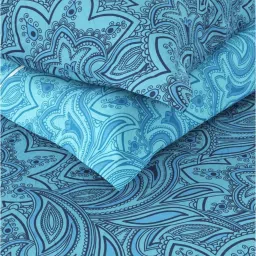 Bianca CALLISTA Floral Blue 180 TC Cotton King Bedsheet with 2 Pillow Covers image 5
