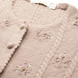 Apsley Beige Regular Fit Embroidered Cardigan image 4