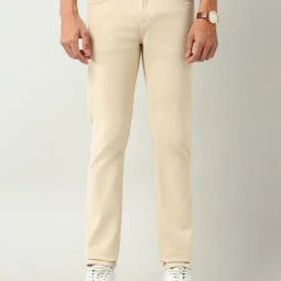 Ad By Arvind Beige Cotton Slim Fit Jeans-picture-49