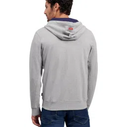 Beverly Hills Polo Club Light Grey Cotton Regular Fit Hooded Sweatshirt image 2
