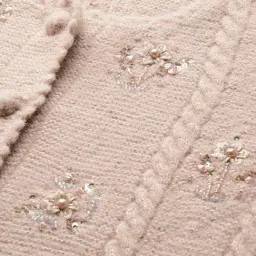 Apsley Beige Regular Fit Embroidered Cardigan image 5